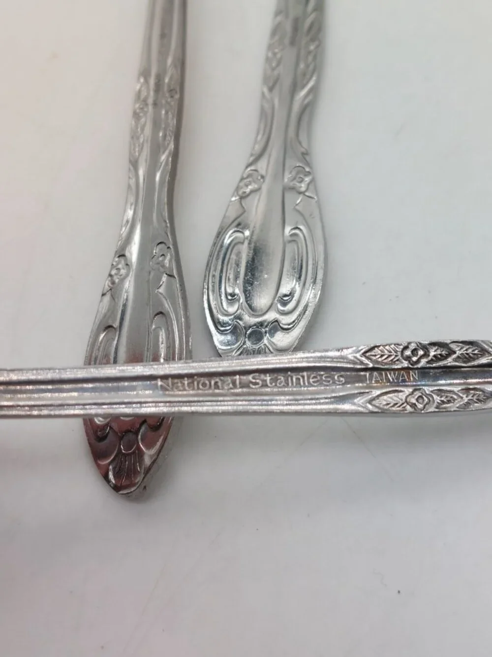 Northland Korea Stainless Flatware w Roses Spoons Knives Forks Lot Of 9